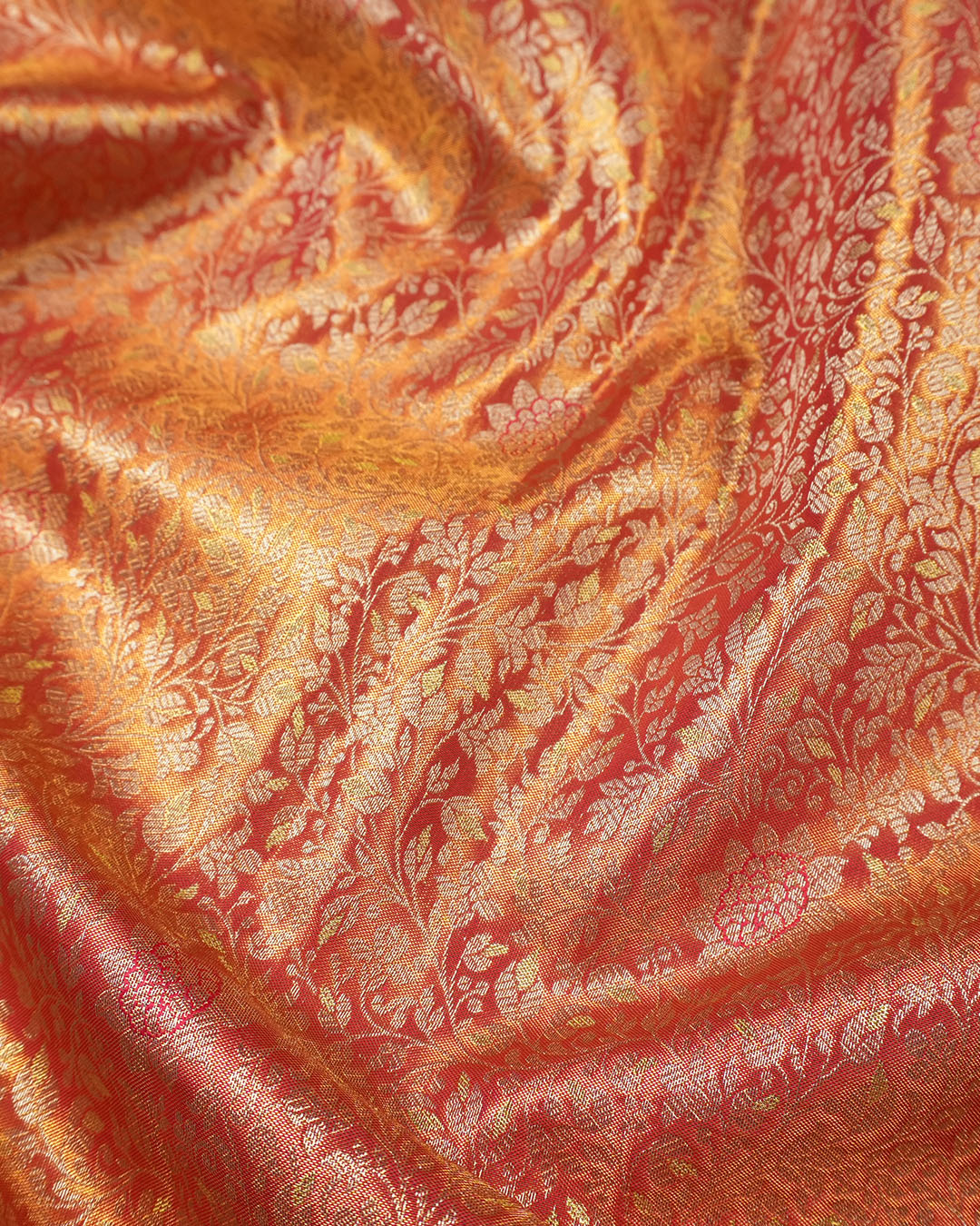 Rani Pure Kanjivaram Saree with Heritage Jaal and Grand Brocade Weaving