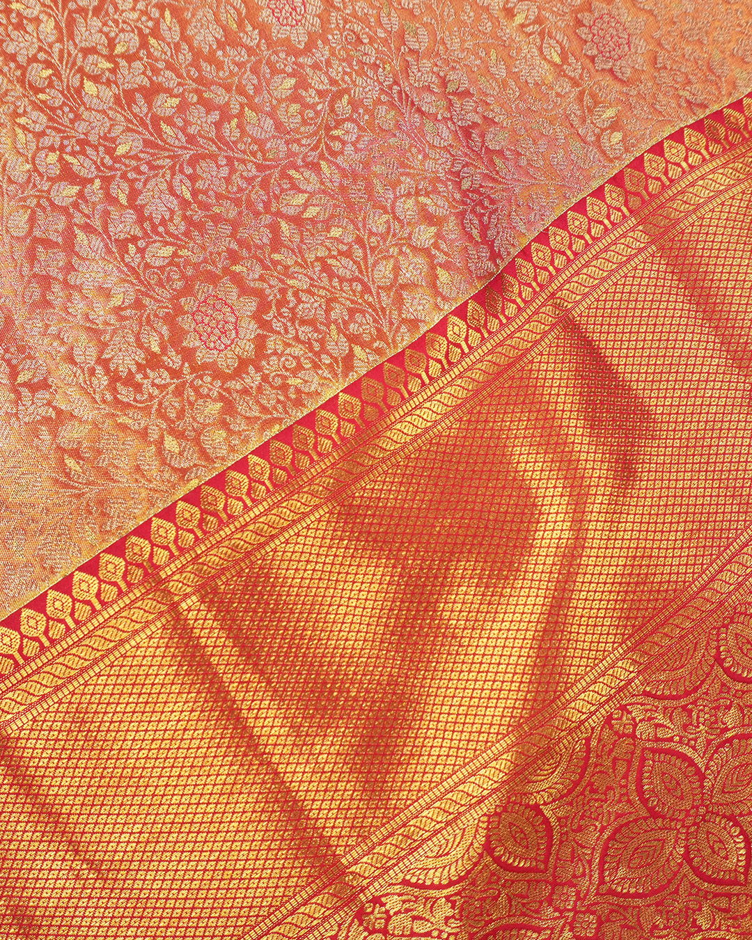 Rani Pure Kanjivaram Saree with Heritage Jaal and Grand Brocade Weaving