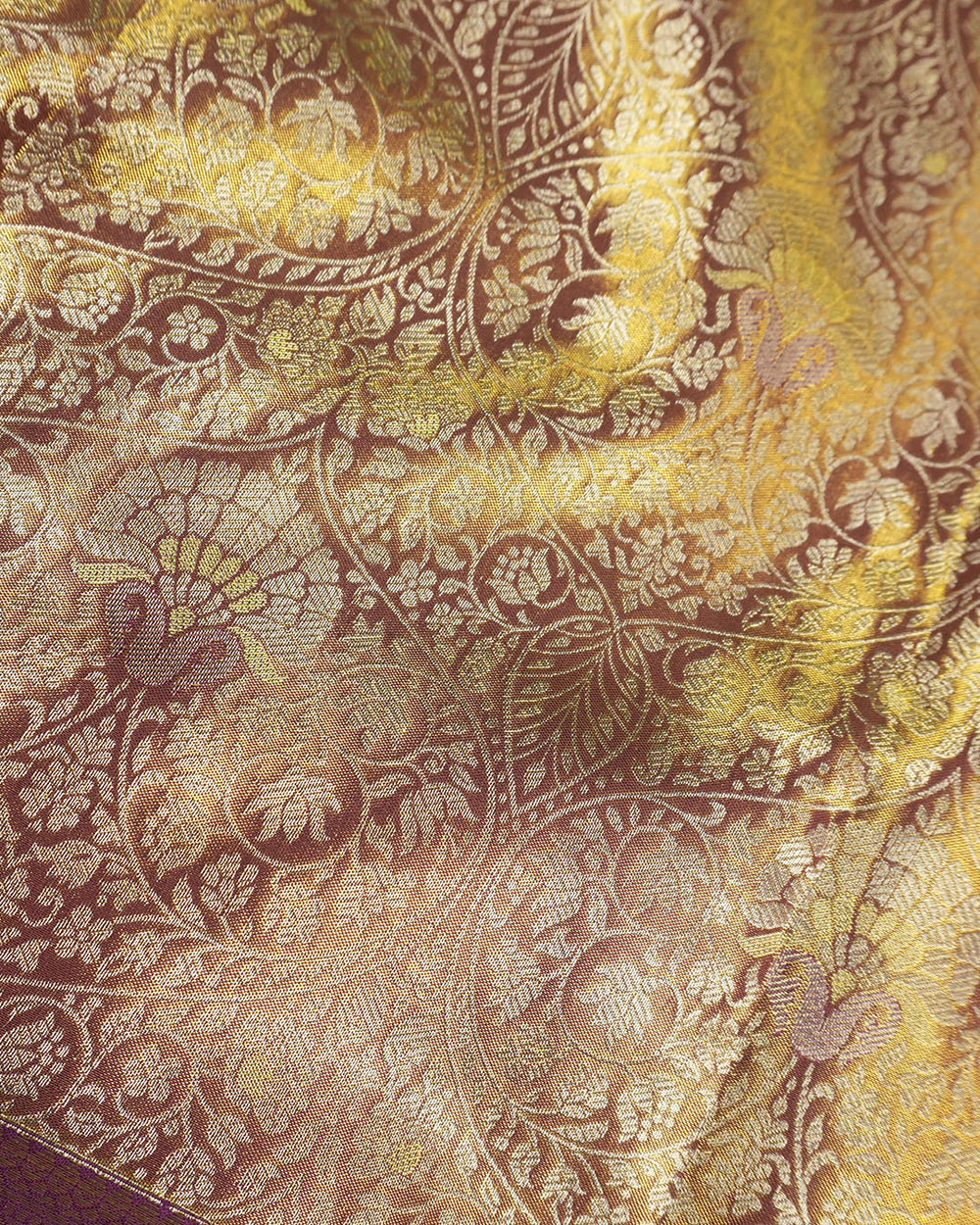 Majestic Violet Pure Kanjivaram Saree with Medallion Floral Weaves