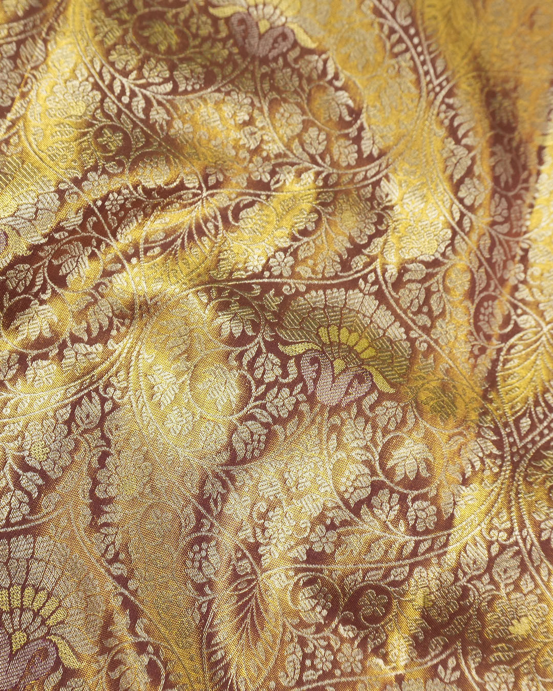 Majestic Violet Pure Kanjivaram Saree with Medallion Floral Weaves