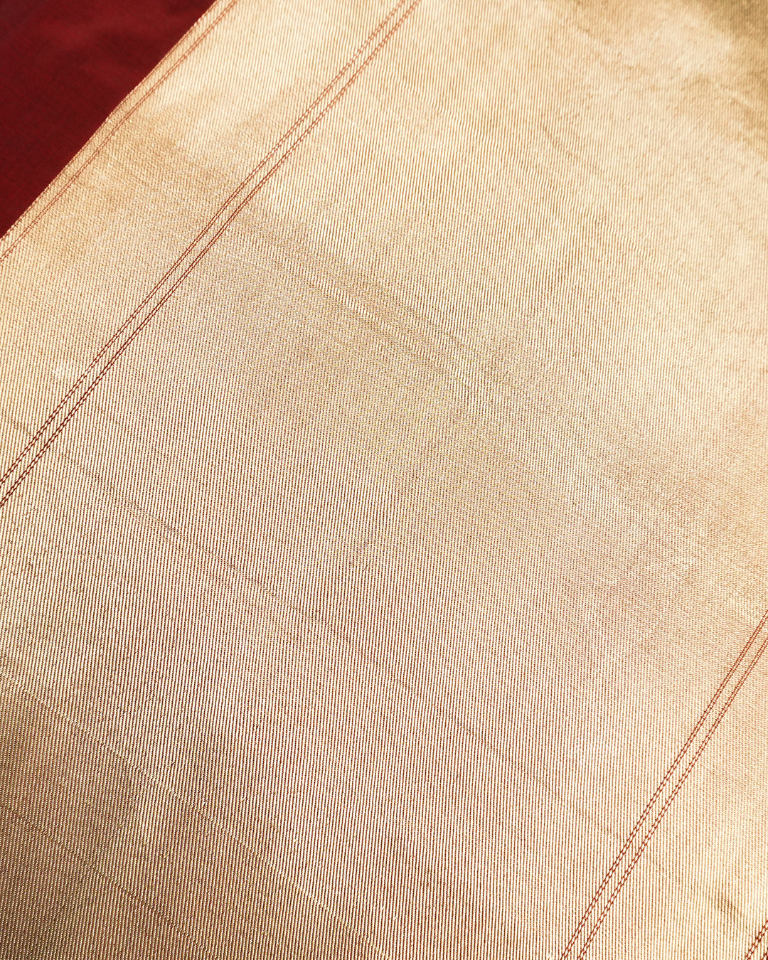 Maroon Pure Katan Saree Featuring Timeless Kashi Skyline and Riverfront Weaves