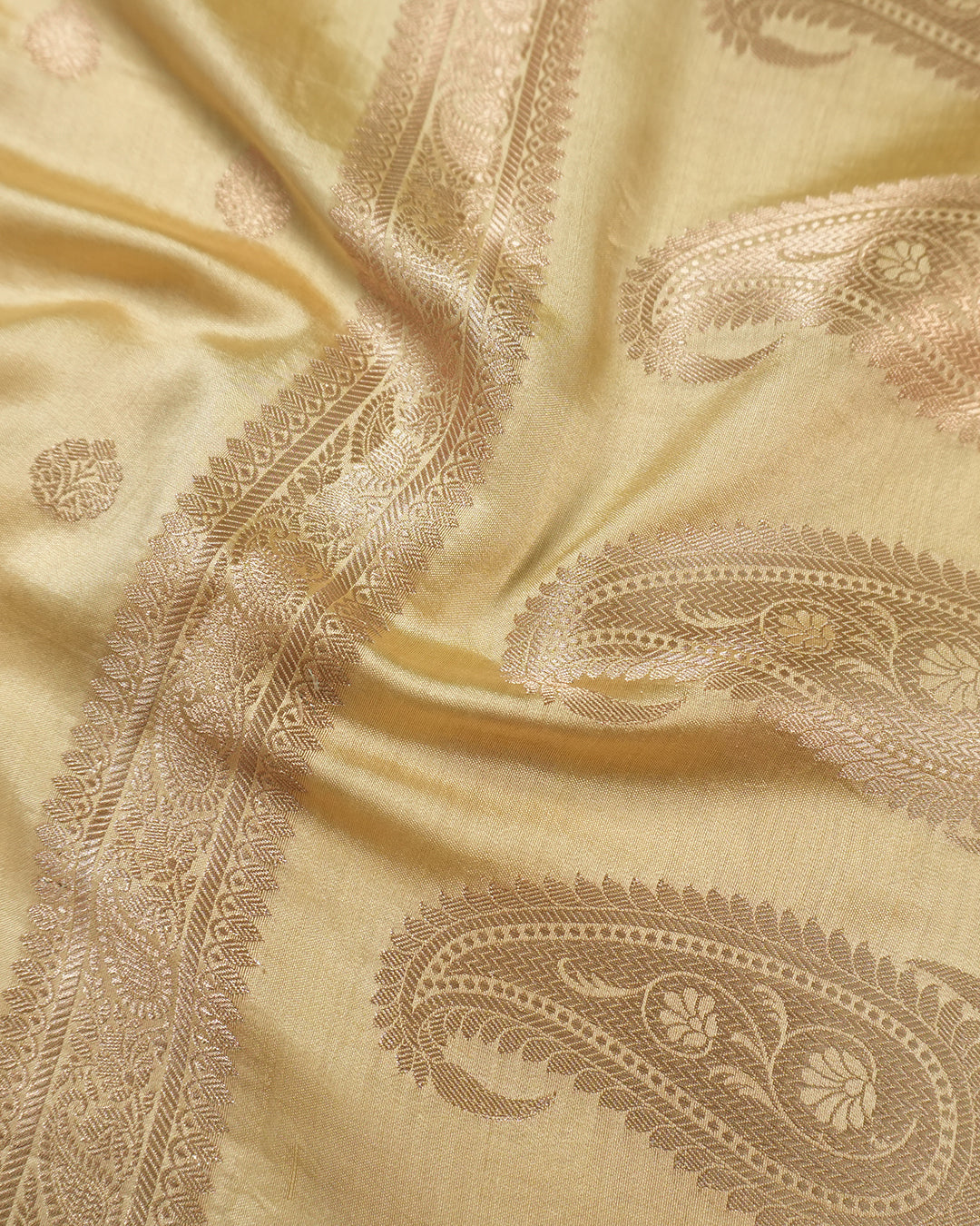 Cream Pure Banarasi Saree with Minimal Butidar Zari Weaving