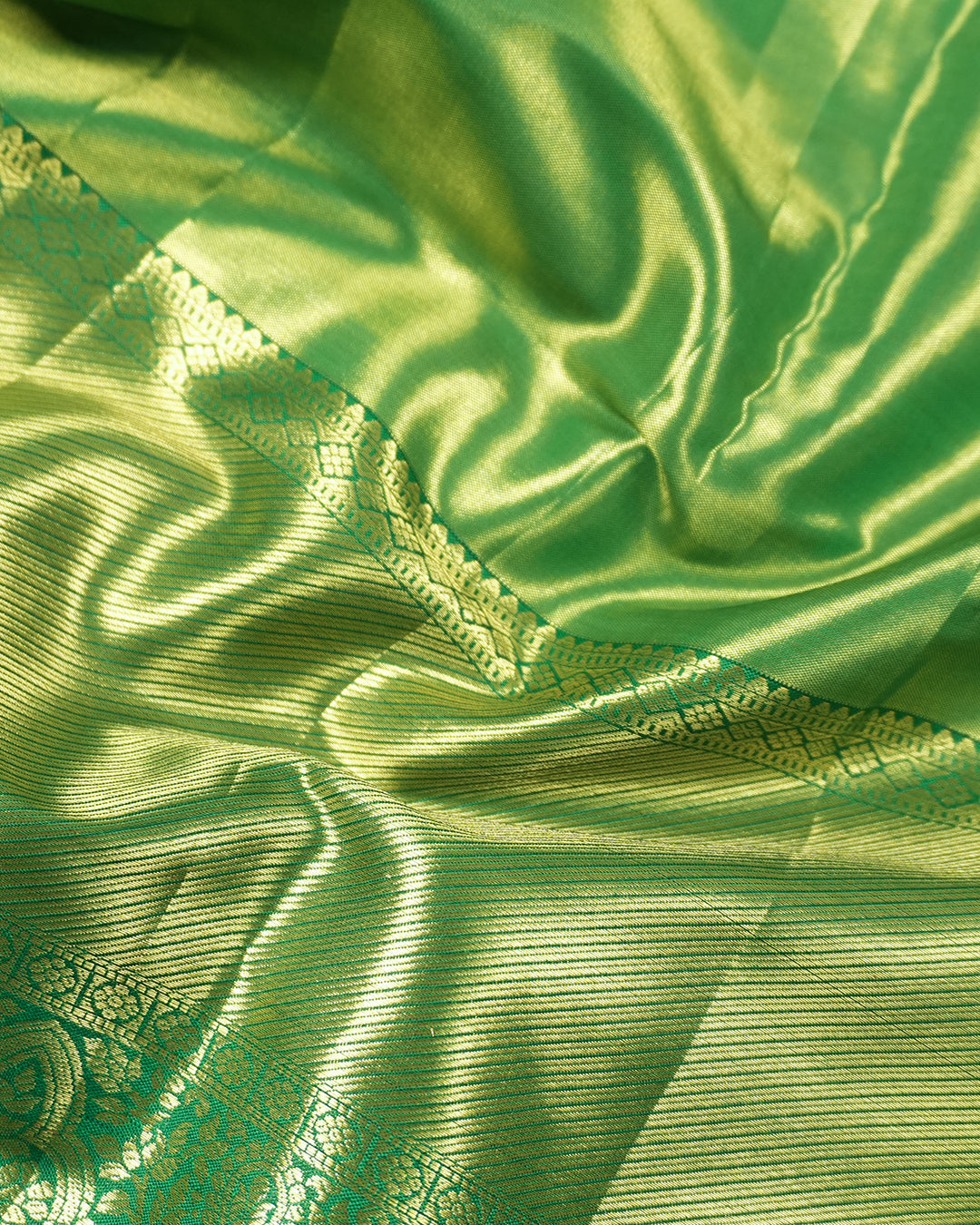 Green Kanjivaram Saree with Heritage Floral Weavings
