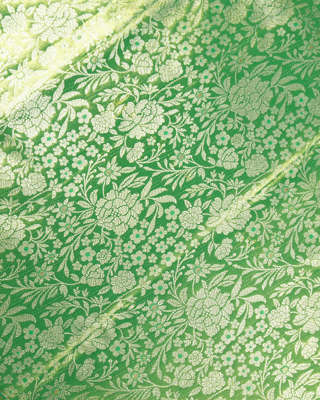 Green Kanjivaram Saree with Heritage Floral Weavings