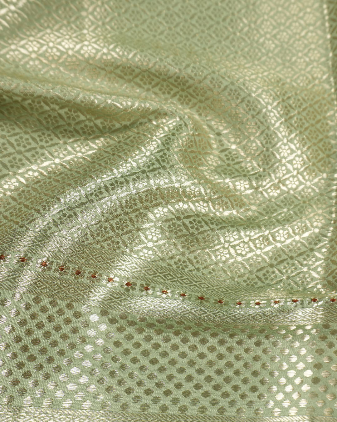 Pistachio Pure Banarasi Saree with Intricate Legacy Weaves