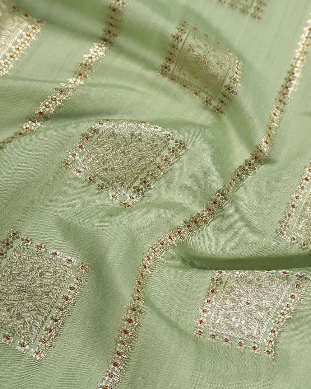 Pistachio Pure Banarasi Saree with Intricate Legacy Weaves