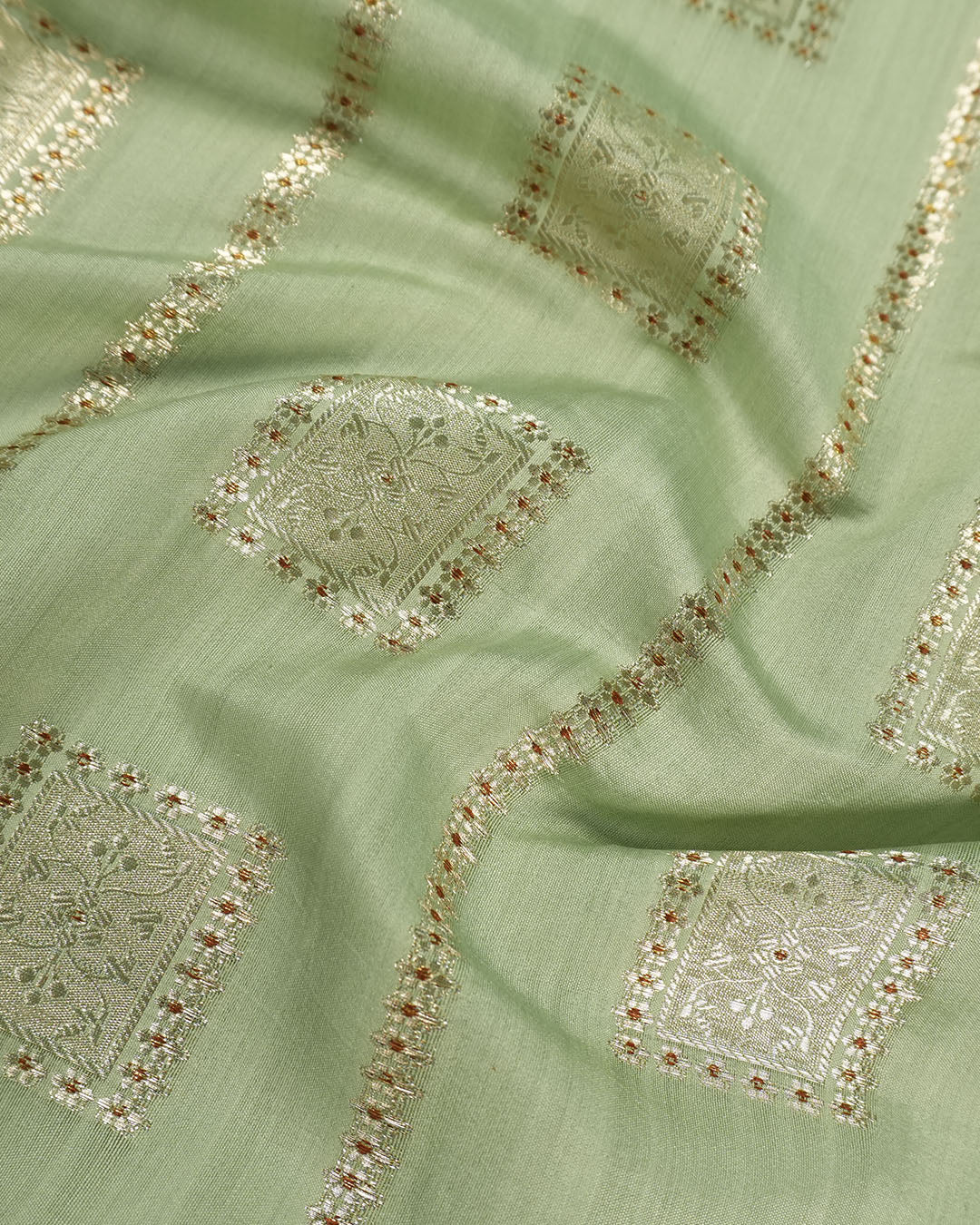 Pistachio Pure Banarasi Saree with Intricate Legacy Weaves