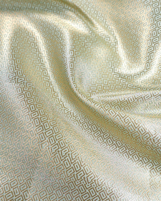 Aqua Green Pure Banarasi Saree with Butidar Weaves and Broad Border