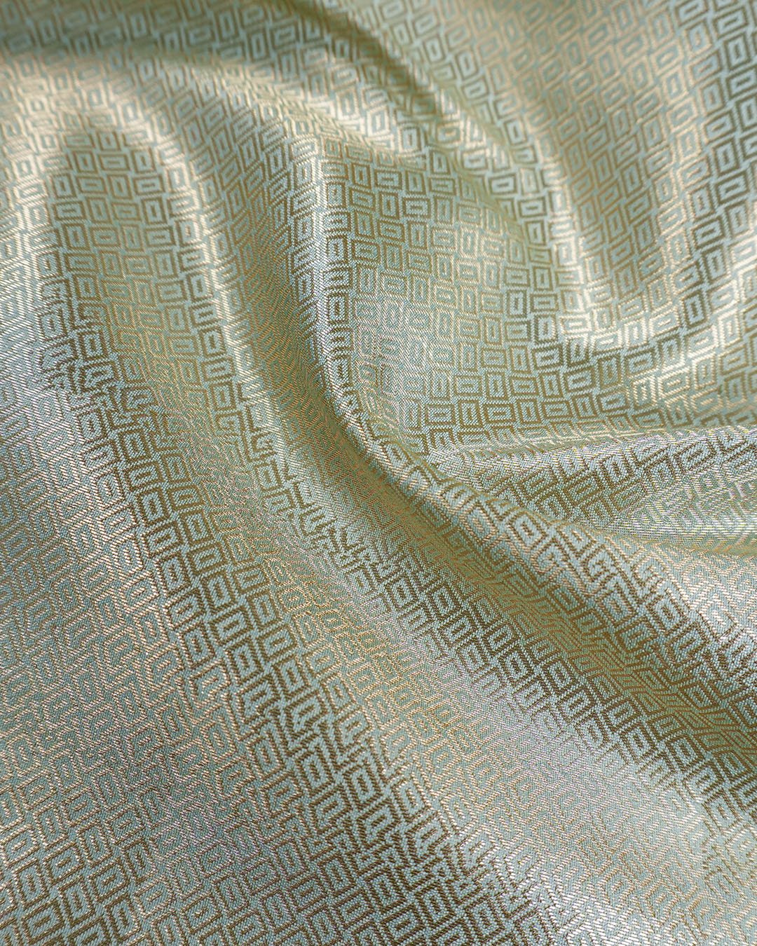 Aqua Green Pure Banarasi Saree with Butidar Weaves and Broad Border - katansi