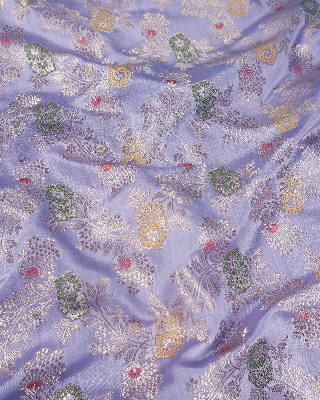 Pastel Lavender Pure Banarasi Saree with Meenakari Jaal Weave