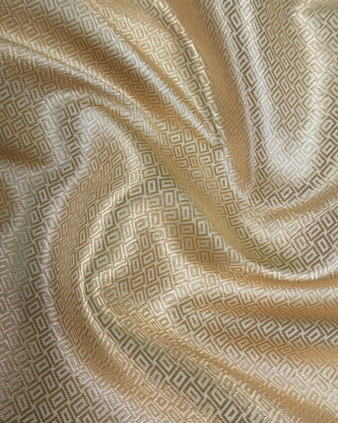 Light Pista Green Pure Banarasi Saree with Minimal Gold Buti Weaves - katansi