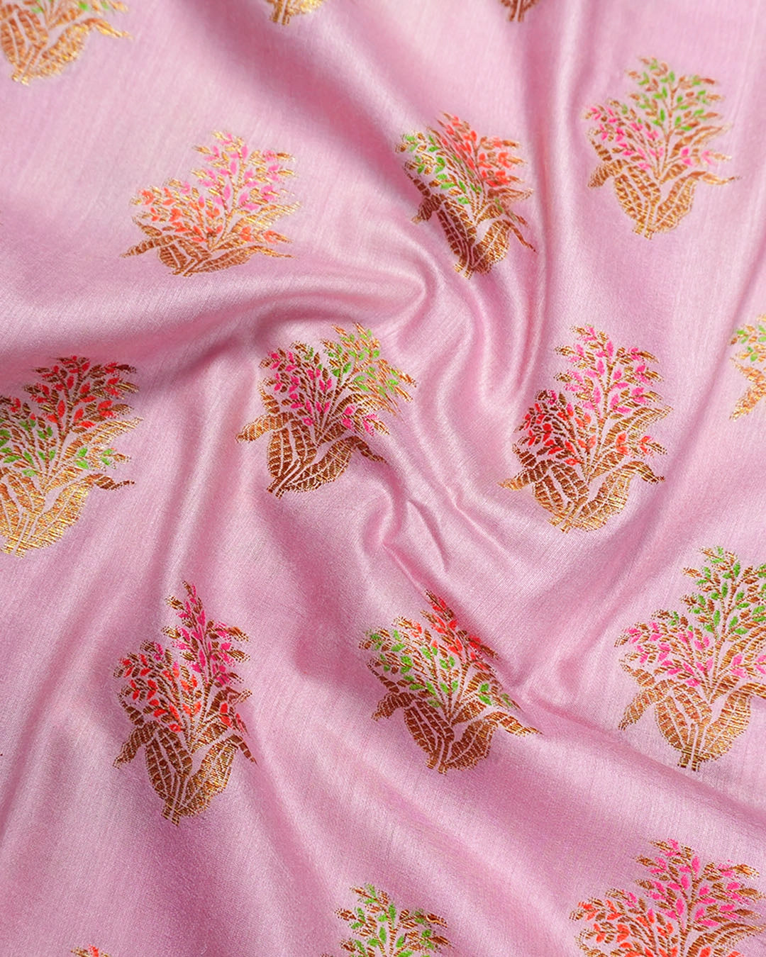 Soft Lilac Pure Muga Saree with Meenakari Antique Zari Weaves