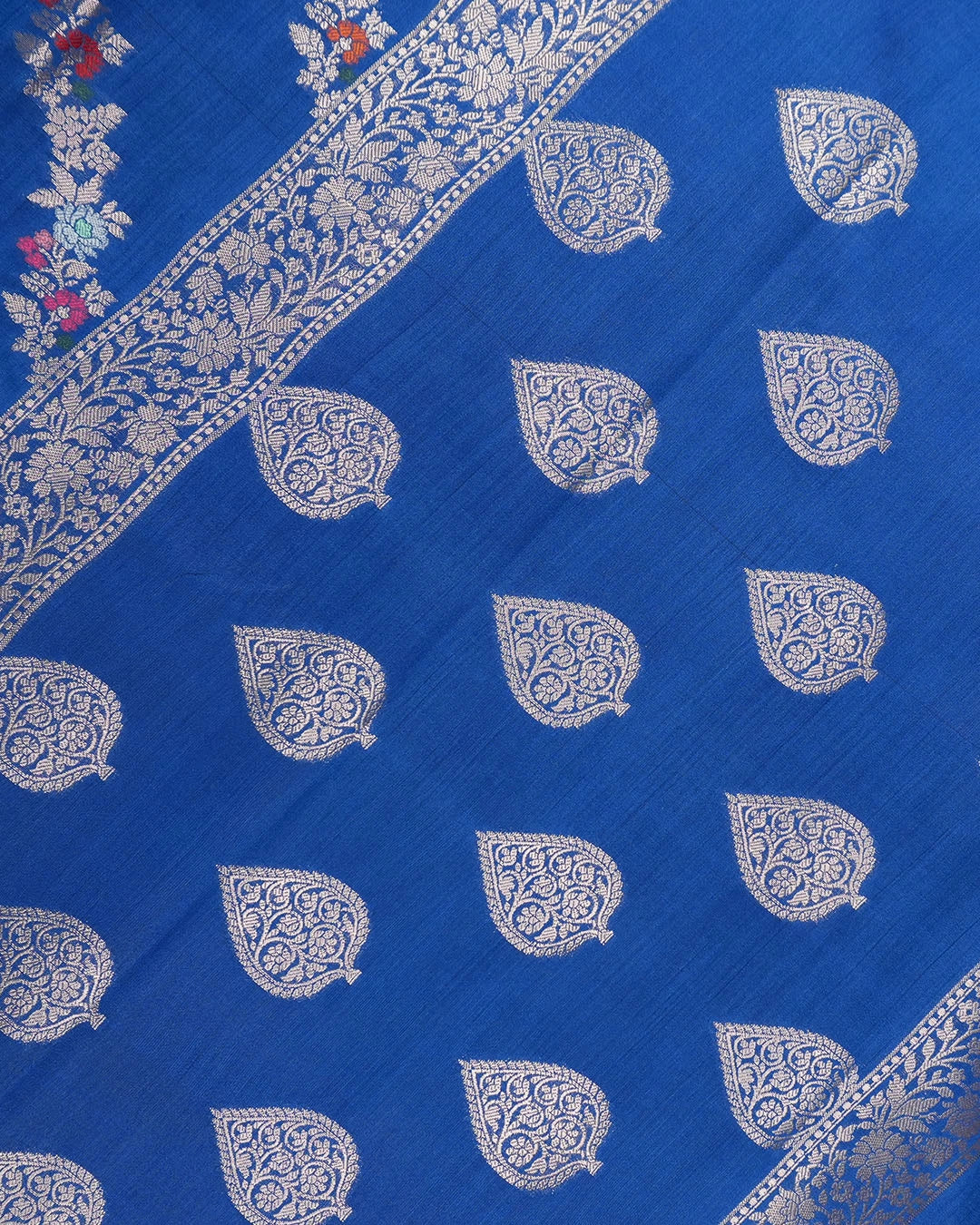 Blue Pure Banarasi Saree with Traditional Multi-hued Meenakari Weaves