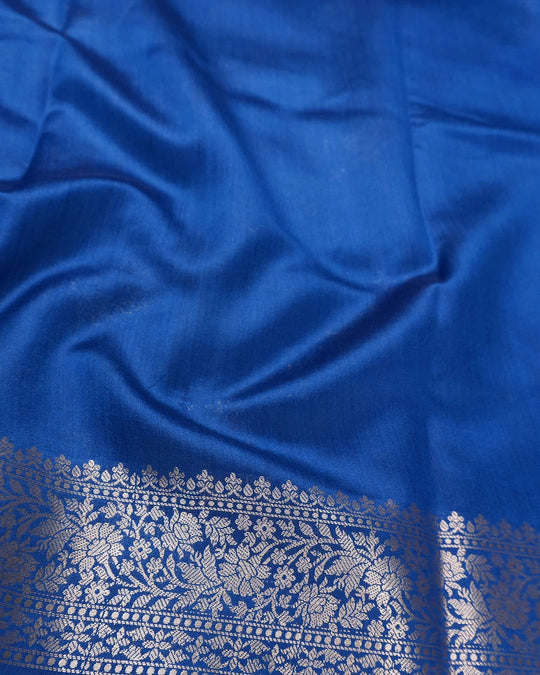 Blue Pure Banarasi Saree with Traditional Multi-hued Meenakari Weaves
