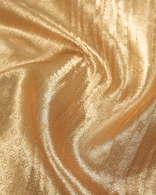 Gold Pure Tissue Saree with Elegant Brocade Weaving