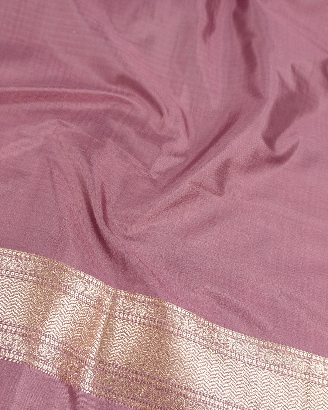 Dusty Rose Pink Pure Katan Saree with Floral Vine Jaal Weaving