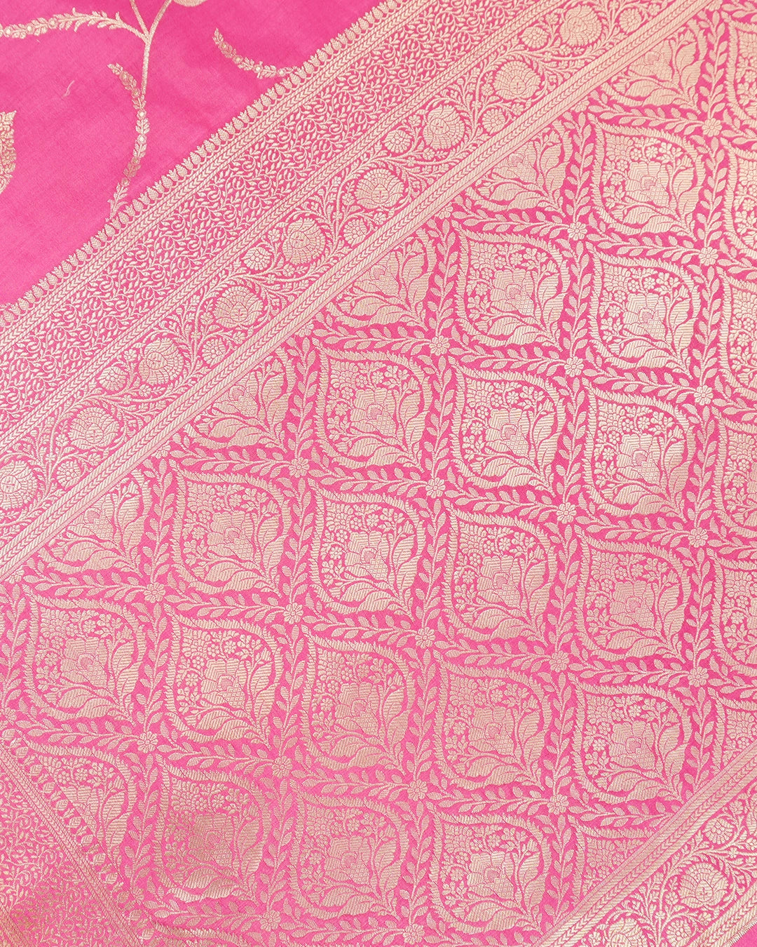 Pink Pure Banarasi Saree with Buta Weaves and Heritage Zari Jaal Pallu