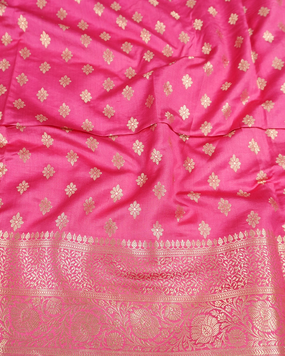 Pink Pure Banarasi Saree with Buta Weaves and Heritage Zari Jaal Pallu