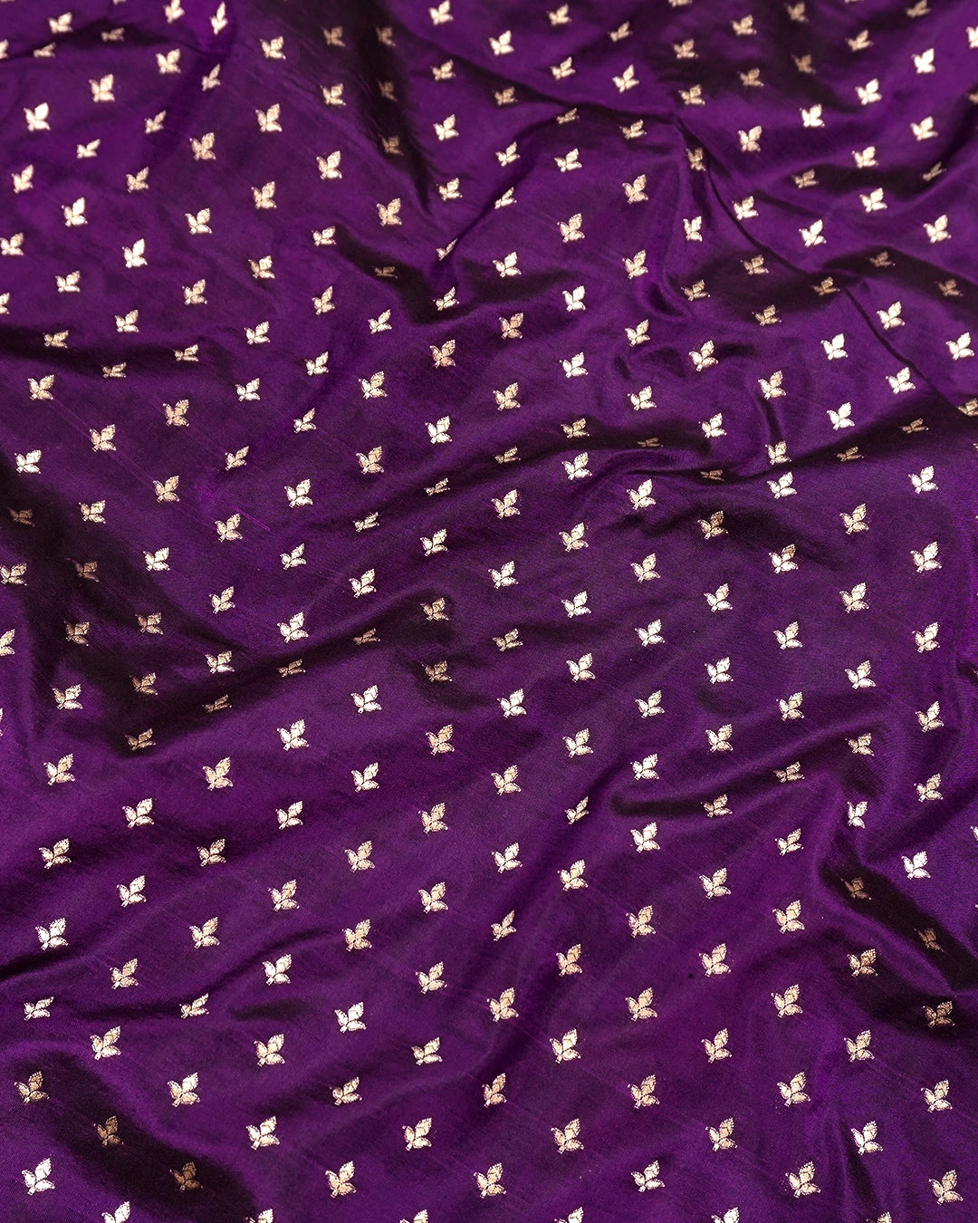 Purple Pure Katan Saree with Delicate Small Buti Weaving