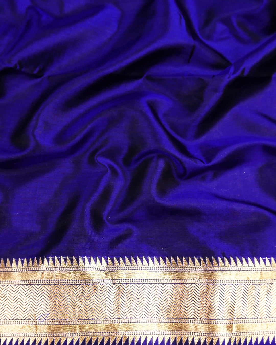 Royal Blue Pure Katan Saree with Exotic Floral Meenakari Jaal Weaving