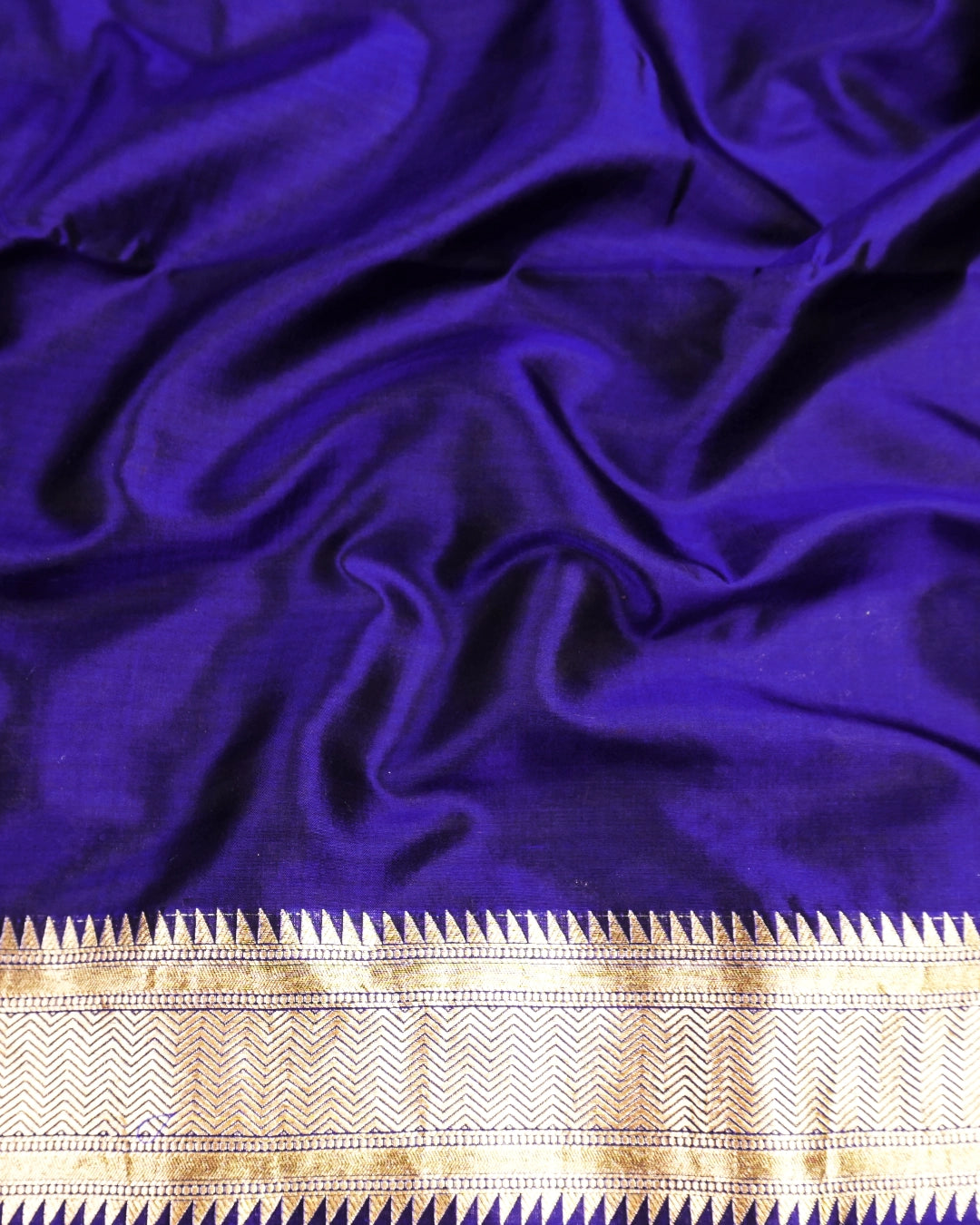 Royal Blue Pure Katan Saree with Exotic Floral Meenakari Jaal Weaving