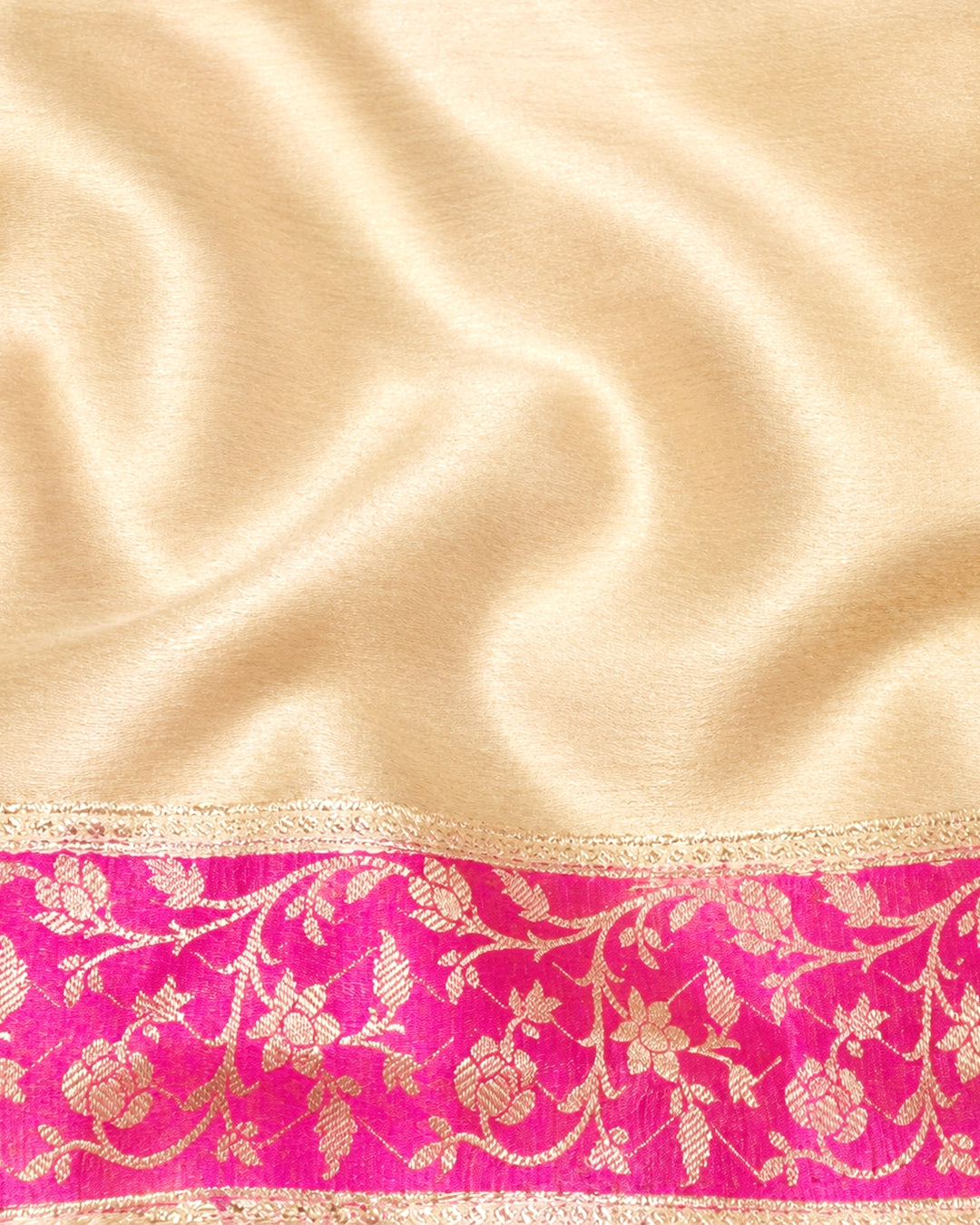 Pastel Rankat Pure Banarasi Silk + Tissue Saree with Floral Mosaic Weaving