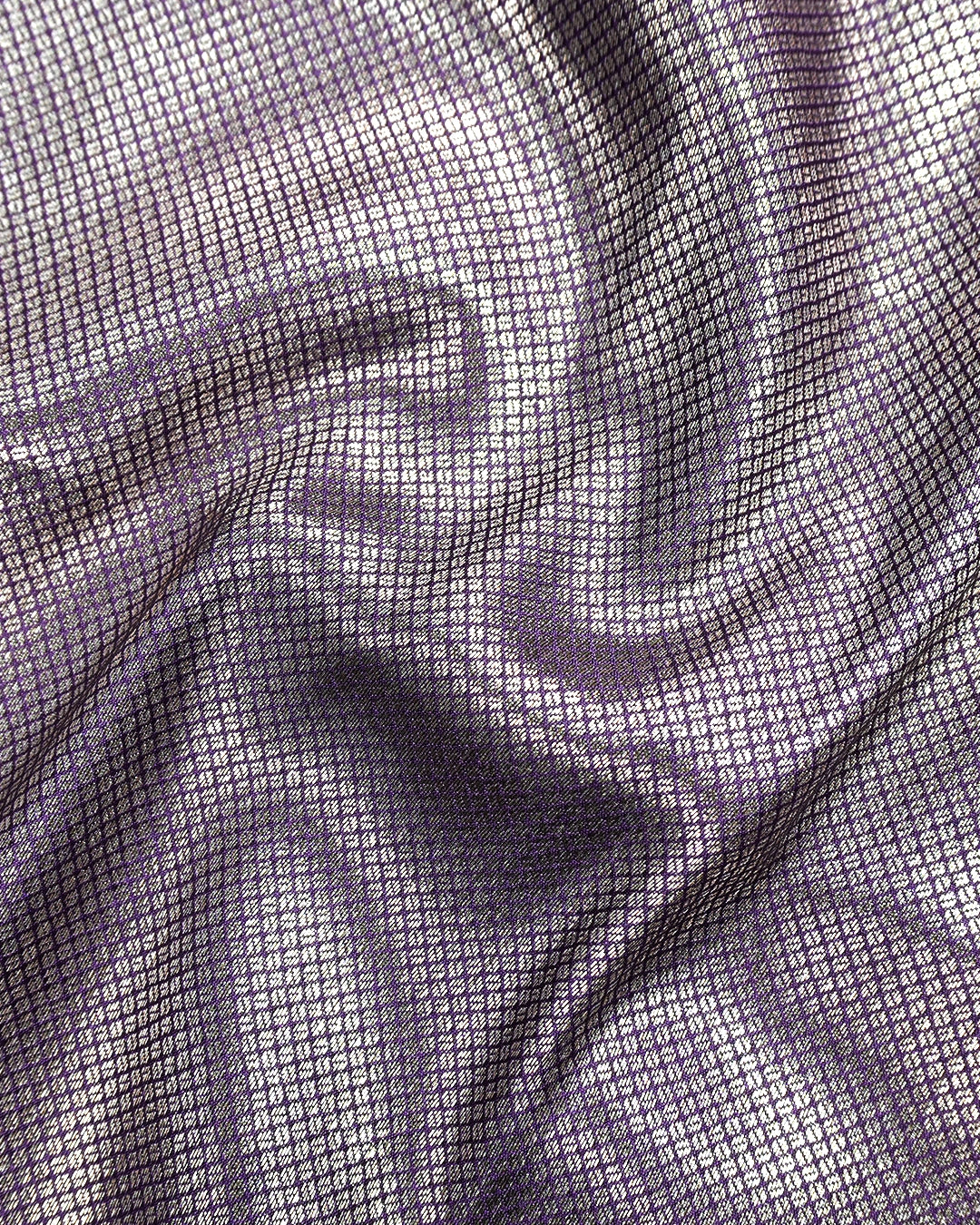 Lavender Purple Pure Banarasi Saree with Floral Bouquet Weaves