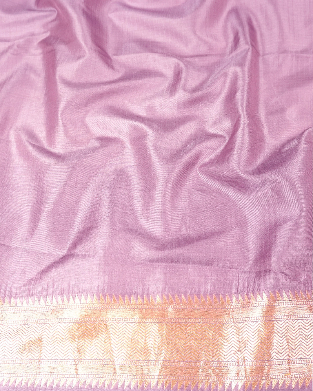 Lilac Purple Pure Katan Saree with Multicolor Floral Meenakari Vines