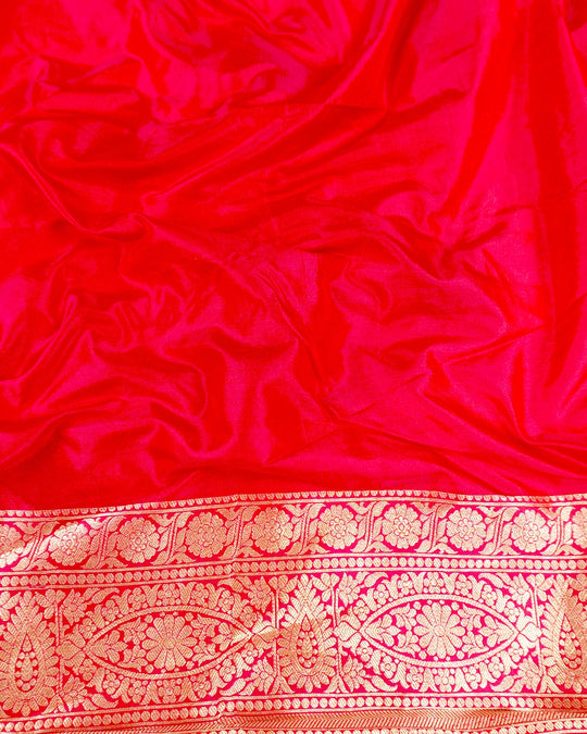 Multihued Rangkat Pure Katan Saree with Checkered Weaving