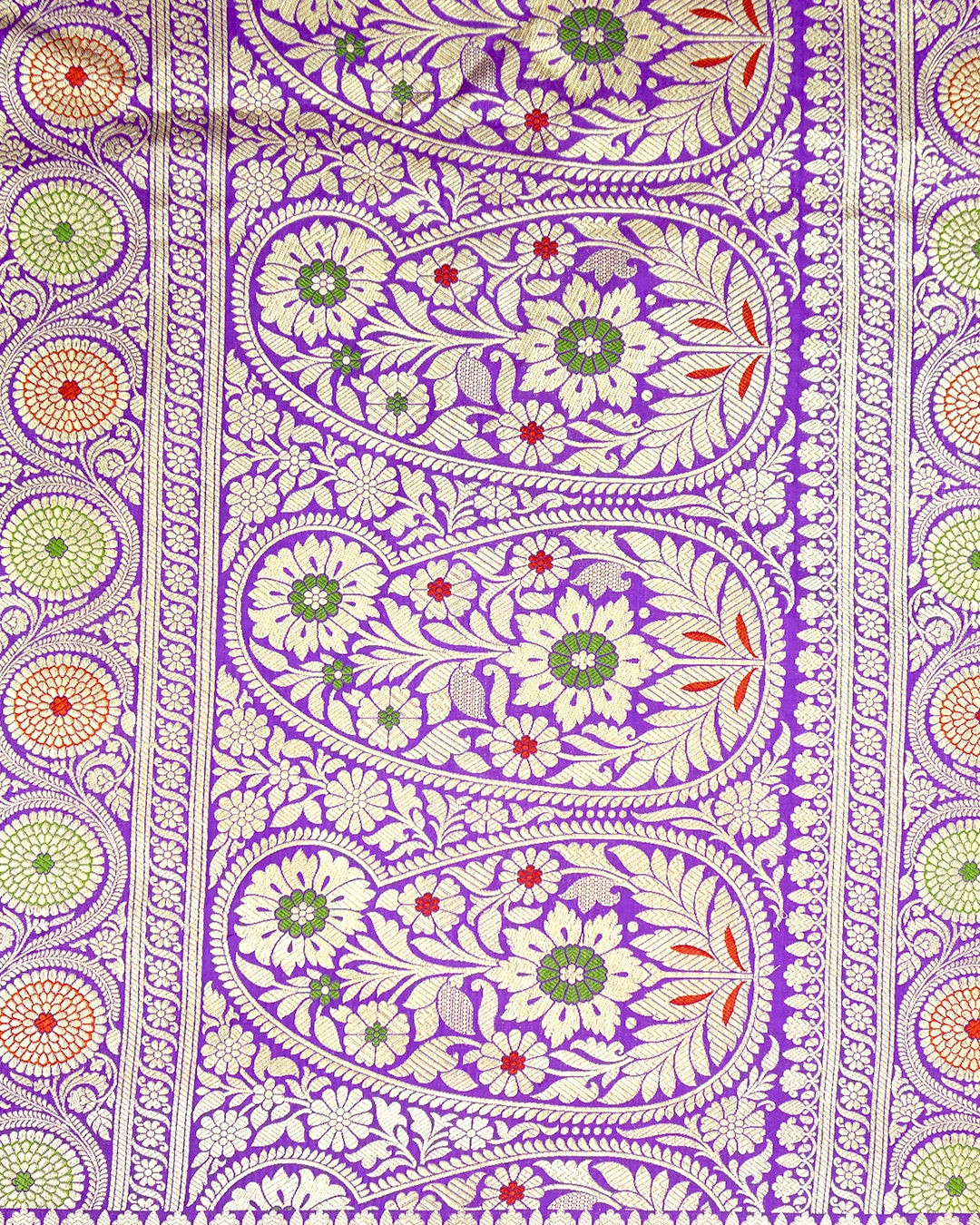 Indigo Purple Pure Katan Saree with Intricate Floral Meenakari Jaal Weaving