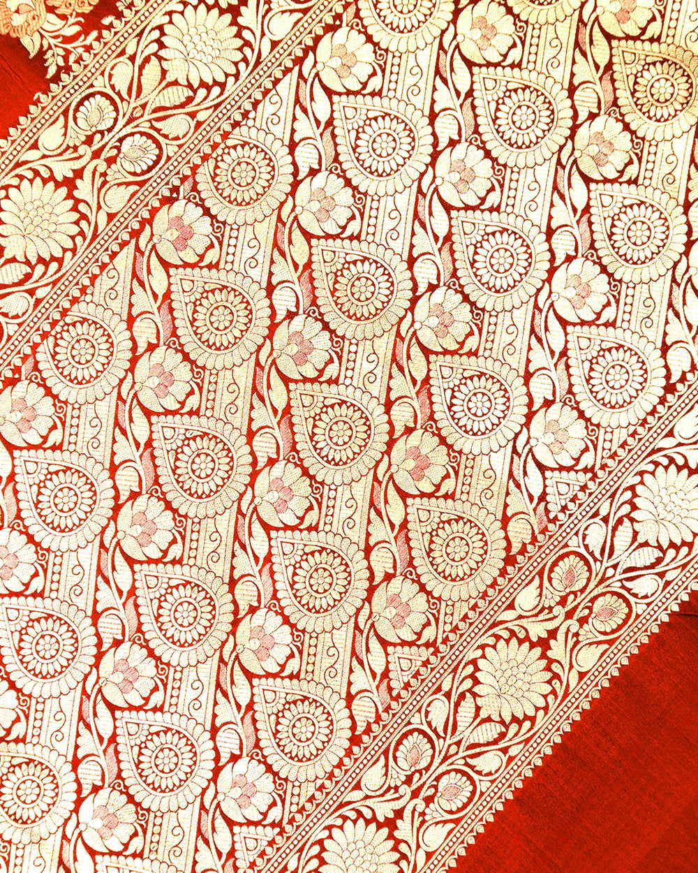 Wine Maroon Pure Katan Saree with Meenakari Floral Jaal