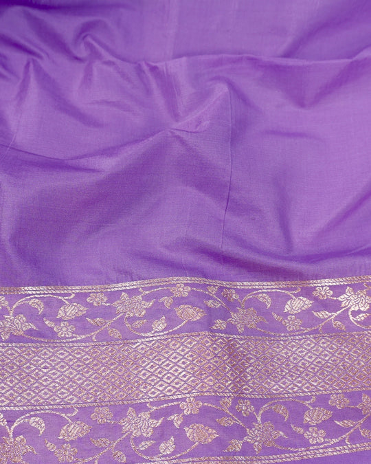 Lavender Pure Katan Saree with Floral Diamond Jaal and Meenakari Weaving
