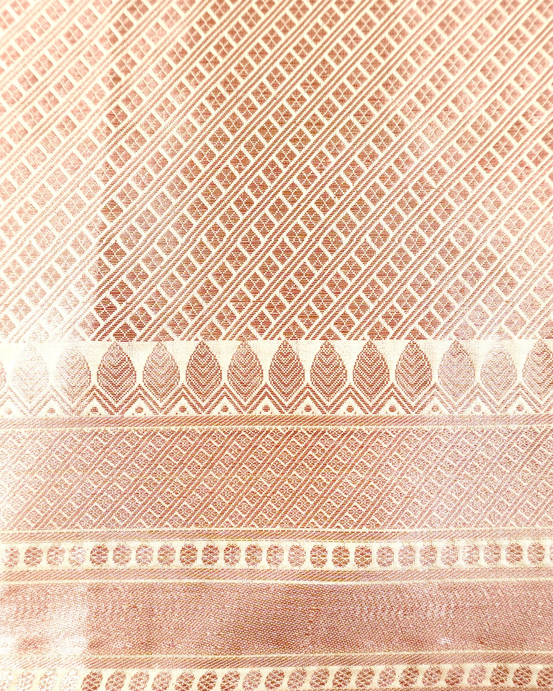 Ivory Cream Rangkat Pure Banarasi with Pastel Floral Meenakari Jaal Weaving