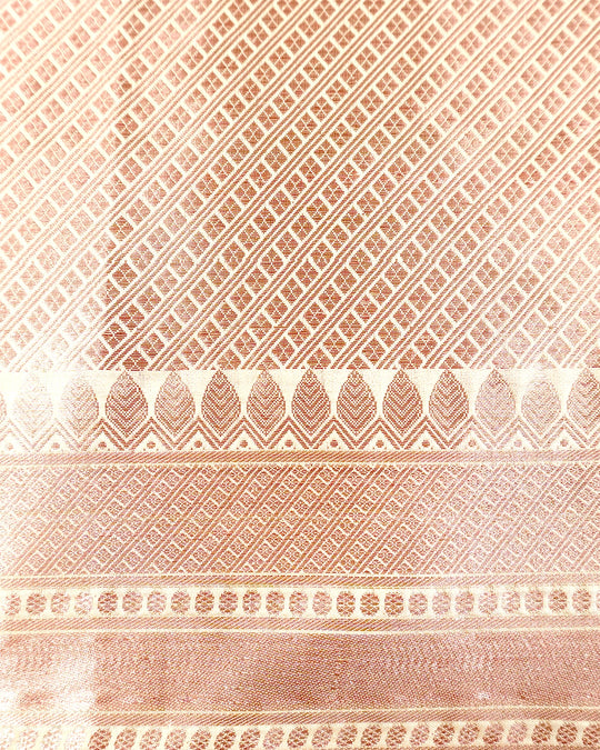 Ivory Cream Rangkat Pure Banarasi with Pastel Floral Meenakari Jaal Weaving