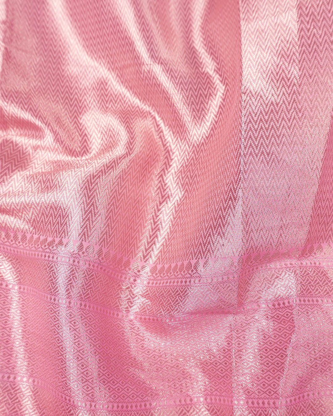 Pink Pure Banarasi Saree with Multicolour Floral Meenakari Weaving