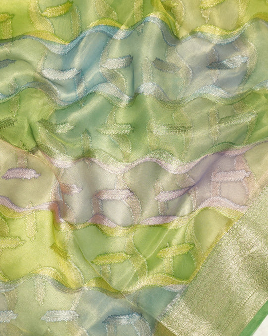 Rangkat Pure Tissue Saree with Contemporary Wave Weaving
