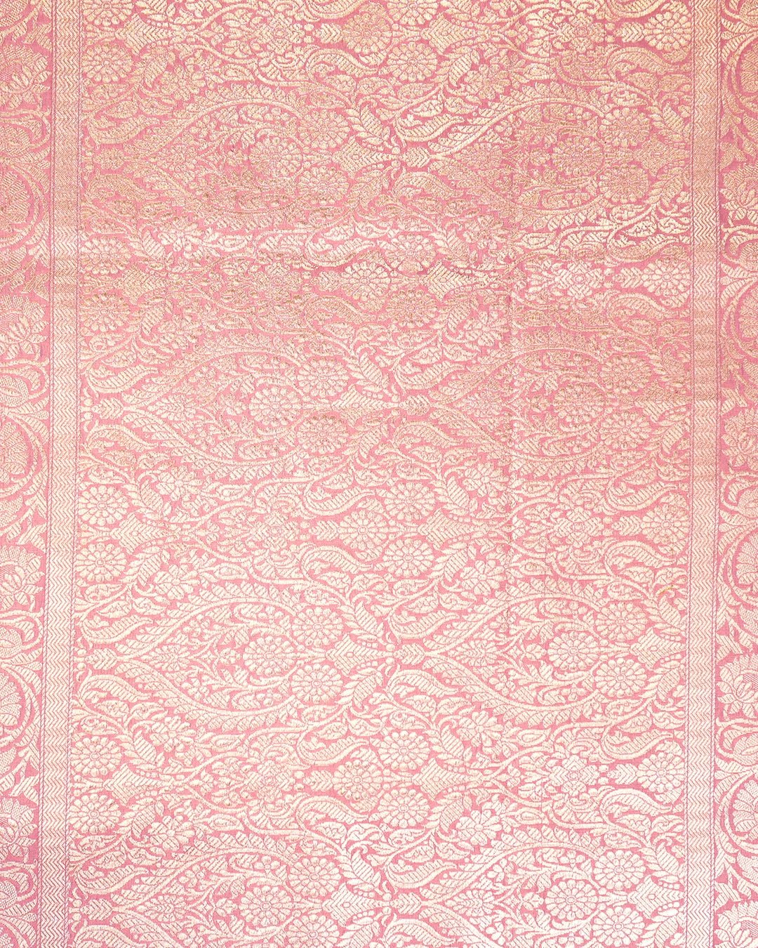 Soft Mauve Pink Pure Katan Saree with Floral Rosette Weaving