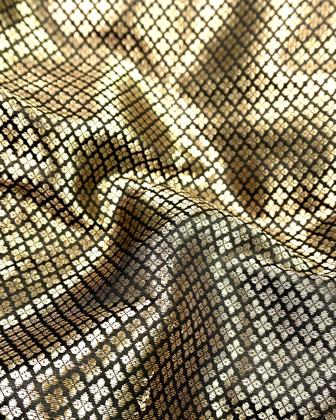 Black Pure Banarasi Saree with Intricate Diamond Weave
