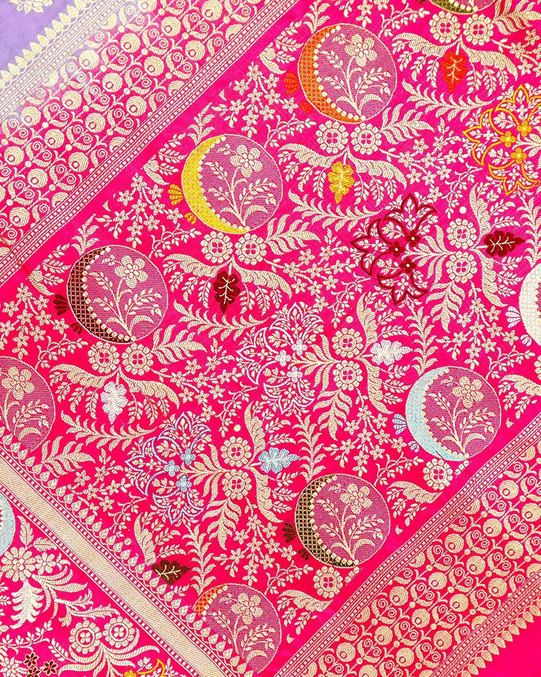Kadwa Pure Handwoven Katan Banarasi Silk Saree - Lilac Purple