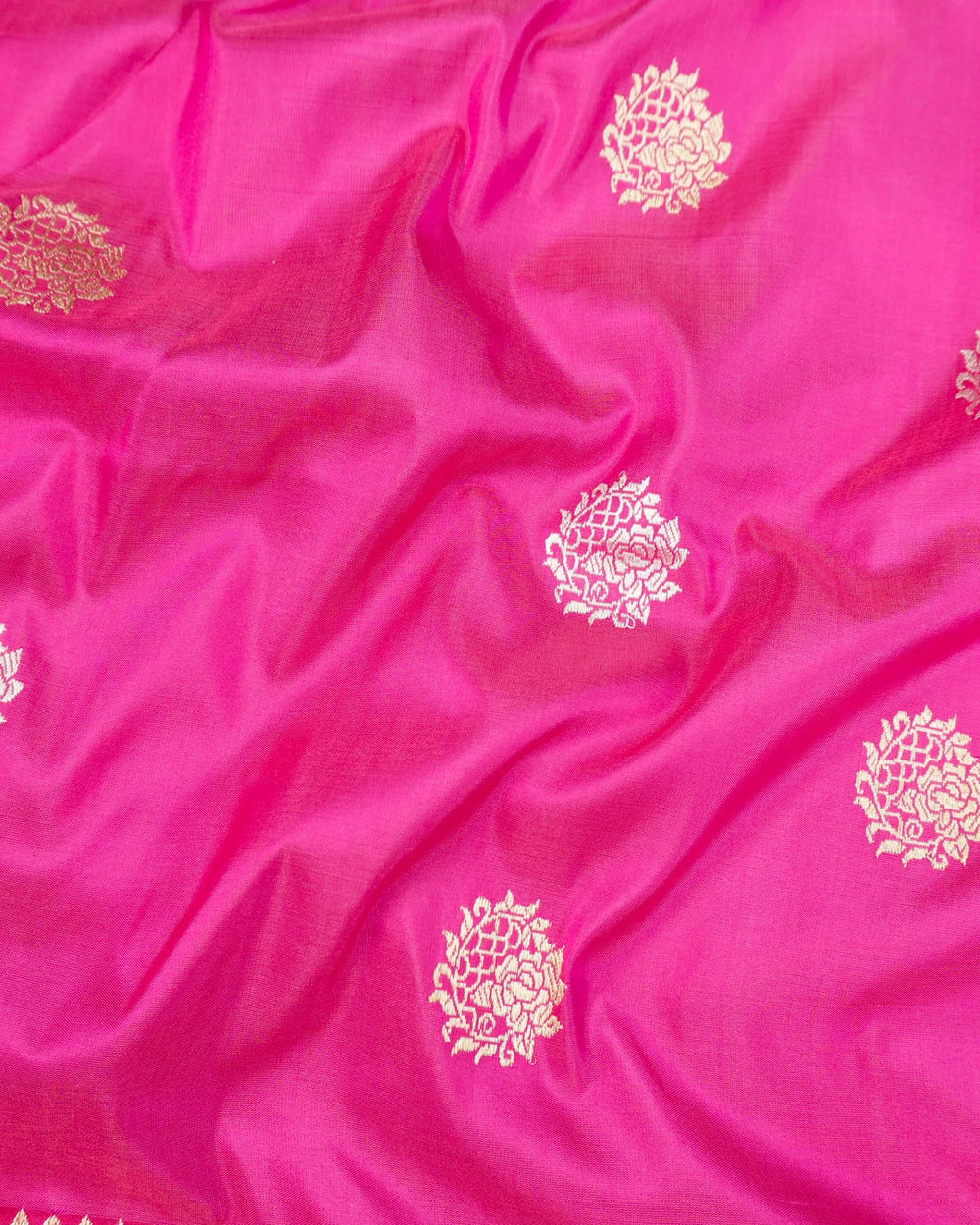 Kadwa Pure Handwoven Katan Banarasi Silk Saree - Rani Pink