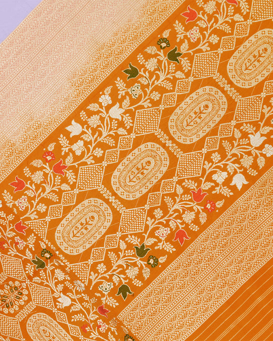 Kadwa Pure Handwoven Katan Banarasi Silk Saree - Lilac Lavender