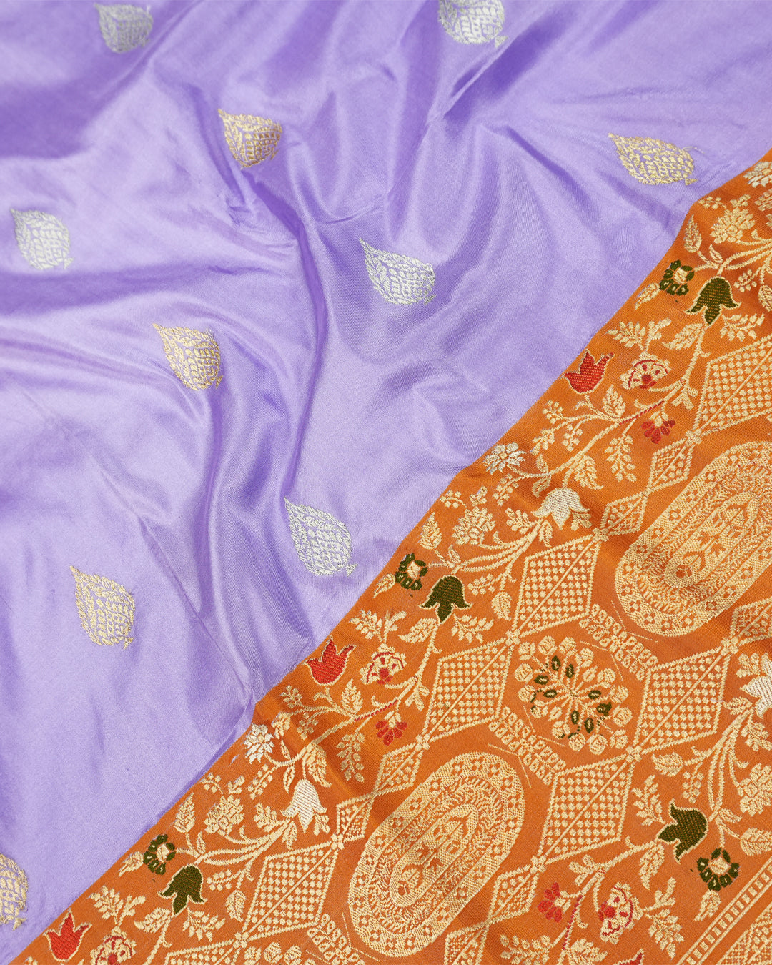 Kadwa Pure Handwoven Katan Banarasi Silk Saree - Lilac Lavender