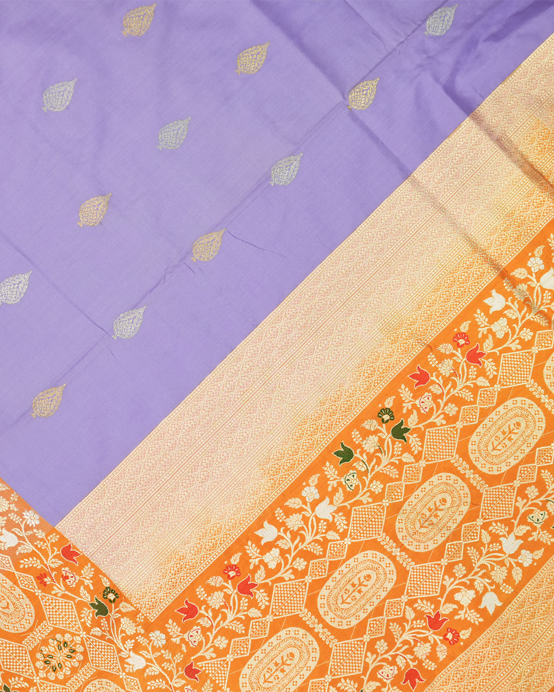 Kadwa Pure Handwoven Katan Banarasi Silk Saree - Lilac Lavender