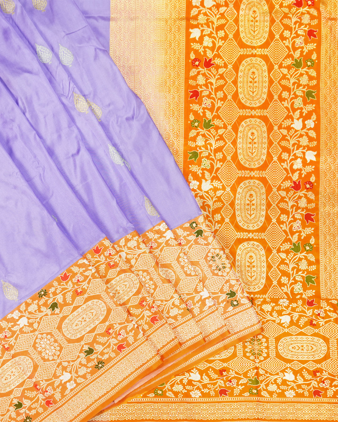 Kadwa Pure Handwoven Katan Banarasi Silk Saree - Lilac Lavender