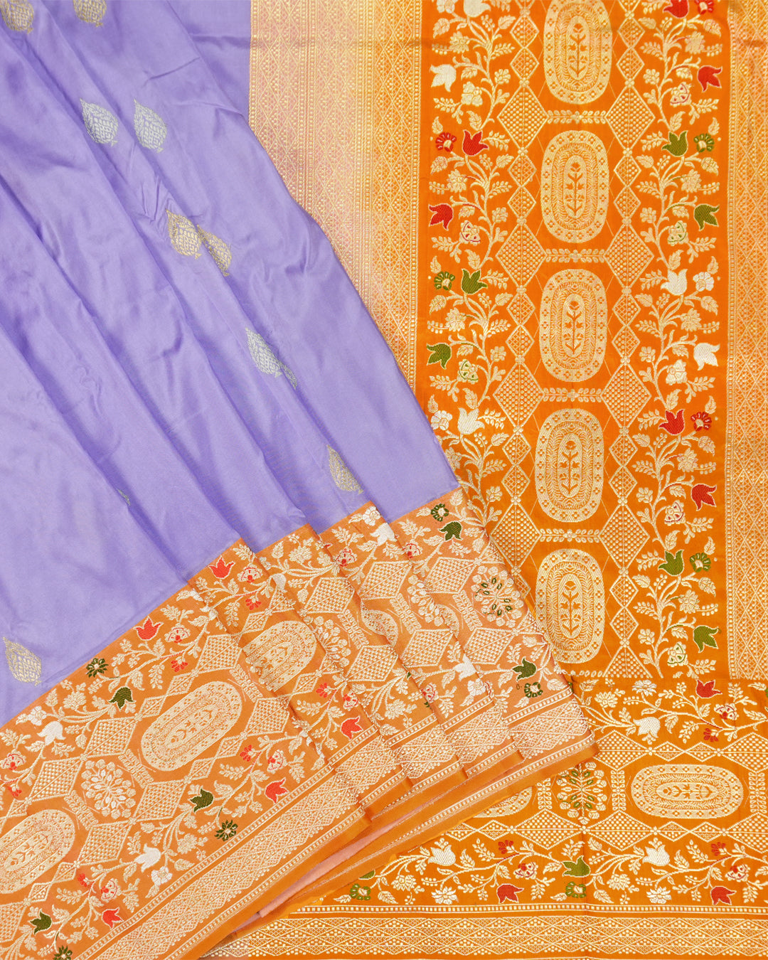 Kadwa Pure Handwoven Katan Banarasi Silk Saree - Lilac Lavender