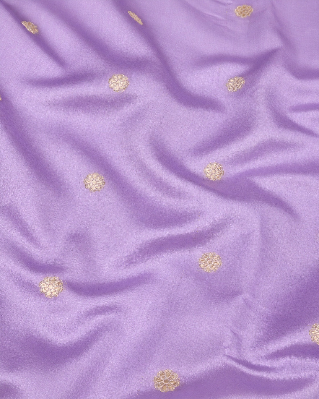 Lavender Pure Banarasi Saree with Delicate Floral Butis and Broad Jaal Border