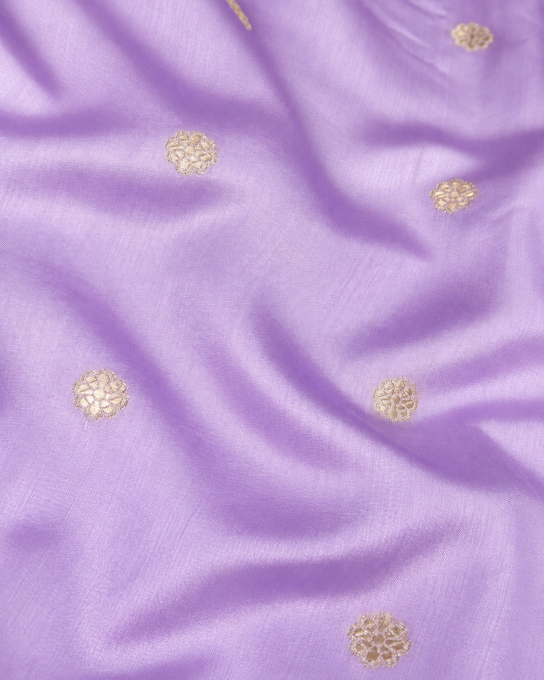 Lavender Pure Banarasi Saree with Delicate Floral Butis and Broad Jaal Border