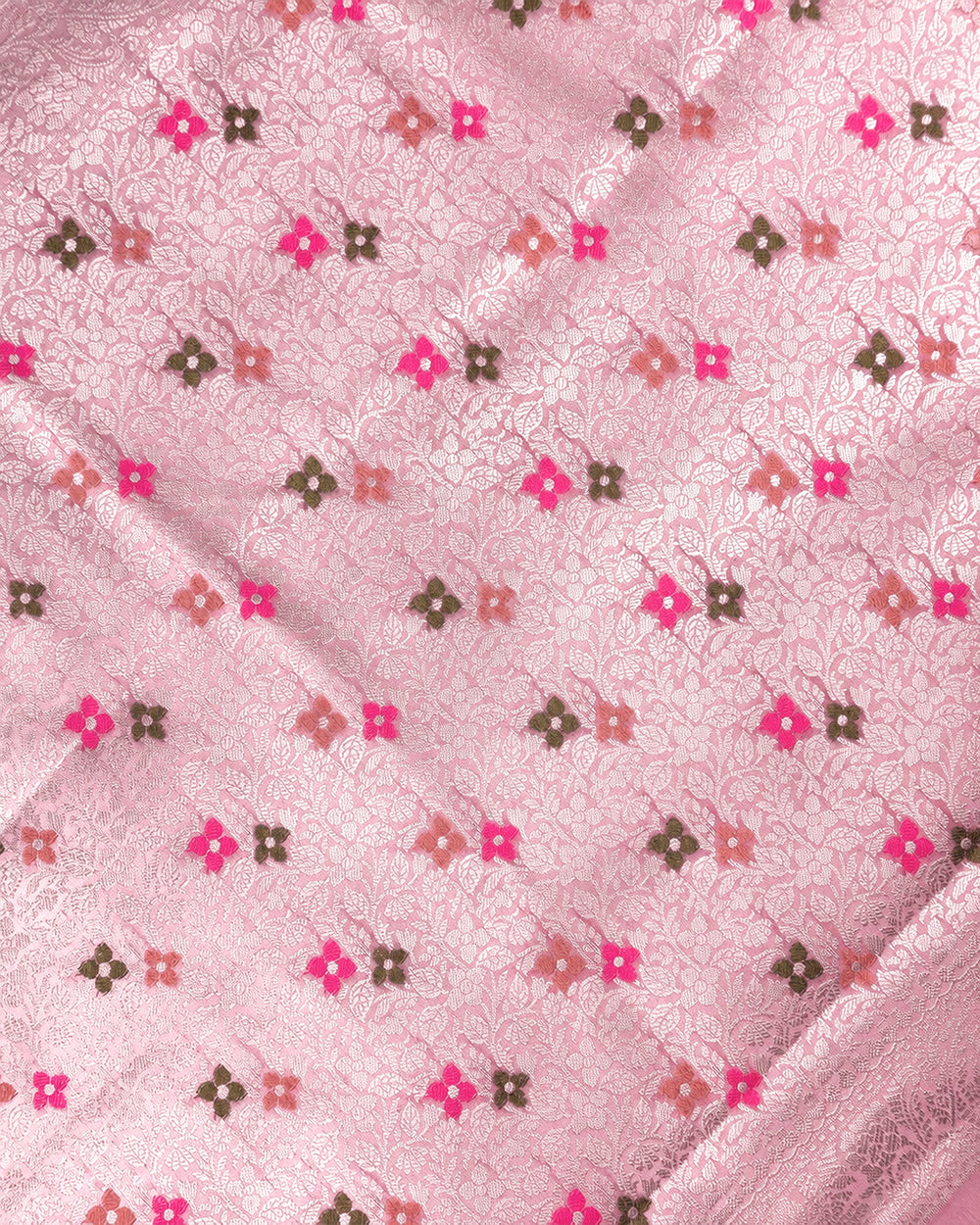 Blush Pastel Rangkat Pure Banarasi Saree with Meenakari Jaal Weave