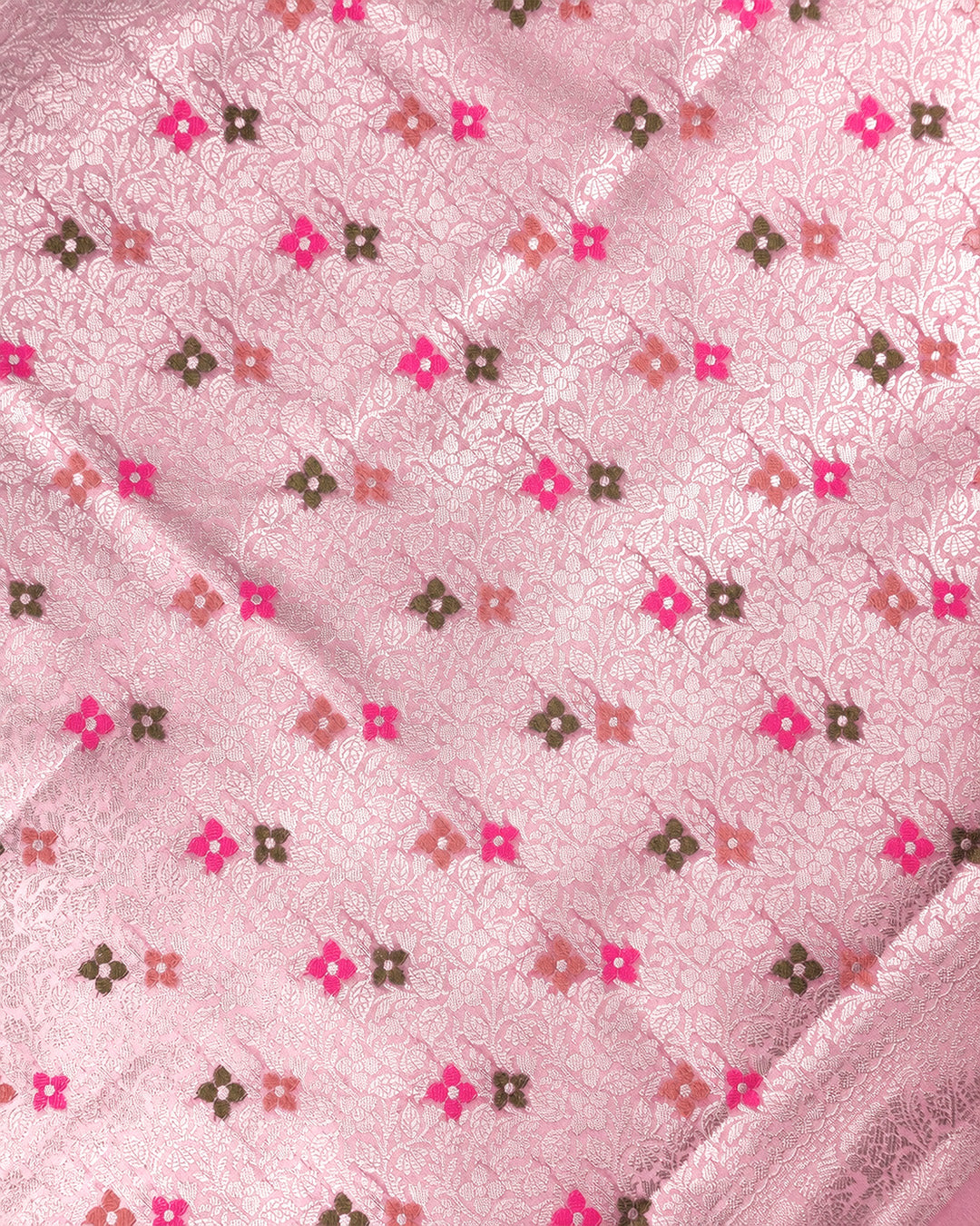 Blush Pastel Rangkat Pure Banarasi Saree with Meenakari Jaal Weave