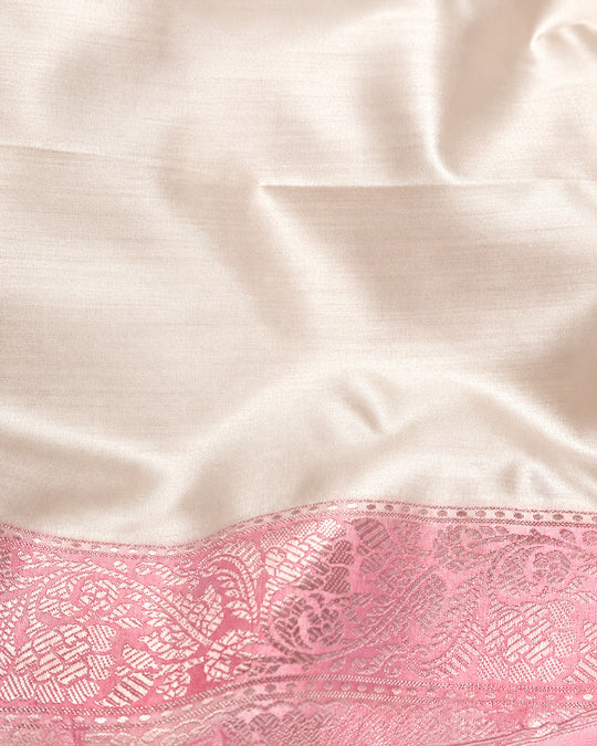 Blush Pastel Rangkat Pure Banarasi Saree with Meenakari Jaal Weave
